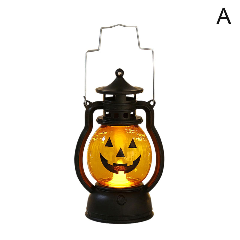 Halloween Christmas Pumpkin Night Light Lamp Plastic Hanging Prop Yard Decor Decoration Lantern