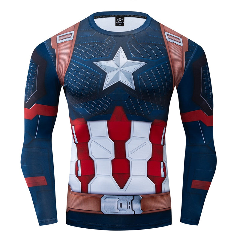 The Endgame Captain 3D Gedruckt Cosplay - Long Sleeve T Shirts