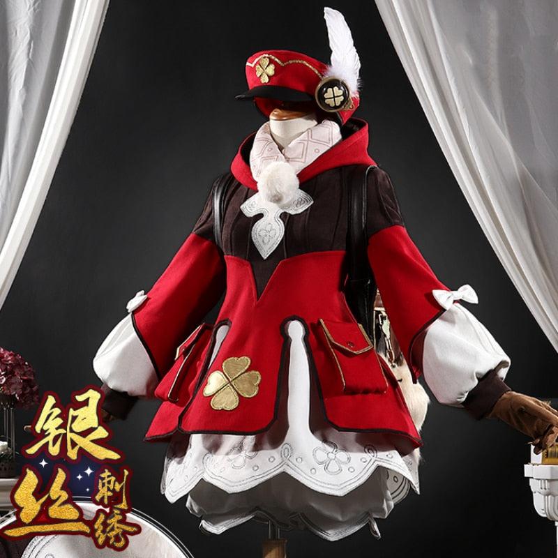 Anime Game Genshin Impact  Klee Spark Knight Cute Uniform Playfulness Outfit Dress Cosplay Costume Halloween