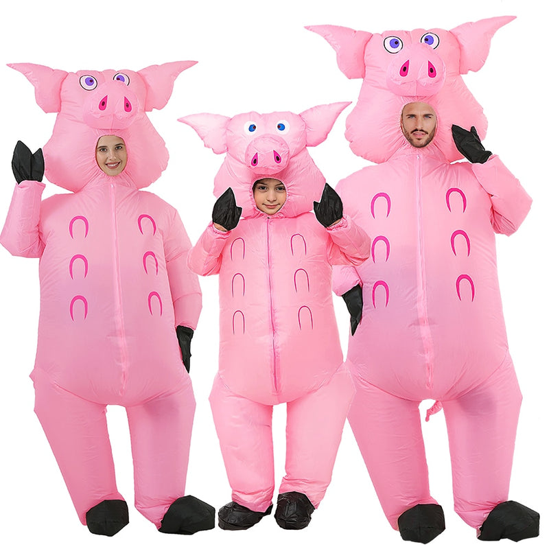 Adult Kids Pig Inflatable Costume Blow Up Pig