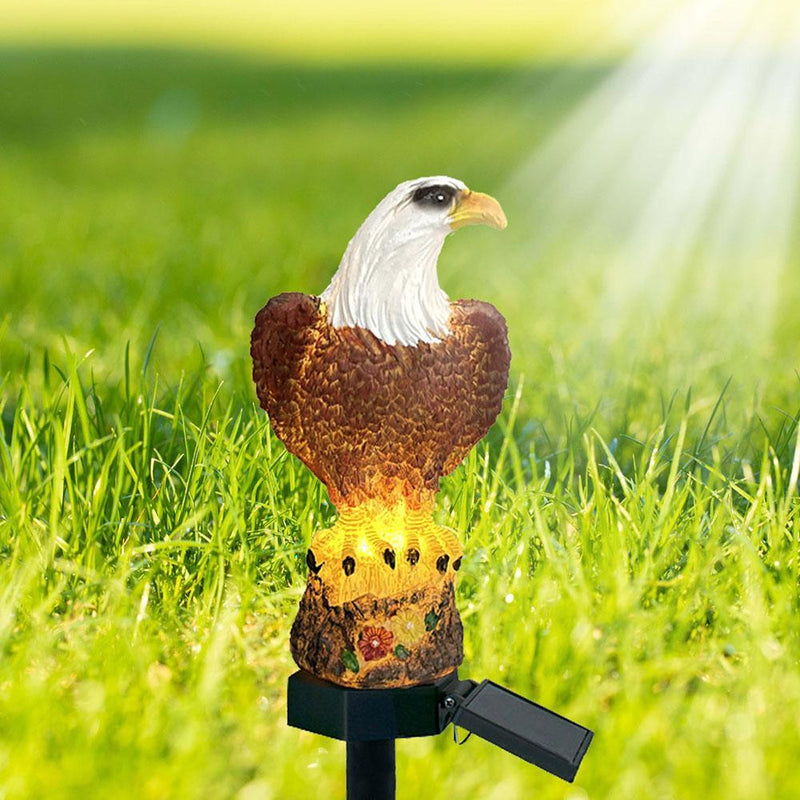 LED Solar Garden Lights Eagle Ornament Bird Outdoor - Waterproof Yard Decor Lamp