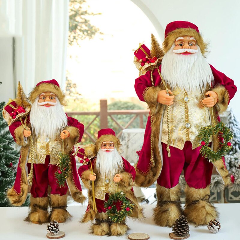 Big Santa Claus Doll Merry Christmas Decorations for Home Childrens New Year Toy Gift Navidad Natal Decor Party Supplies