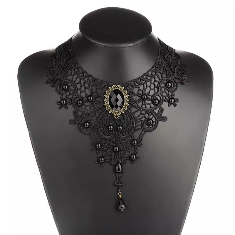 Retro Lace Necklace Fashion Collar Necklace Necklace Bib Collection Jewelery Chain Necklace Handmade Gothic