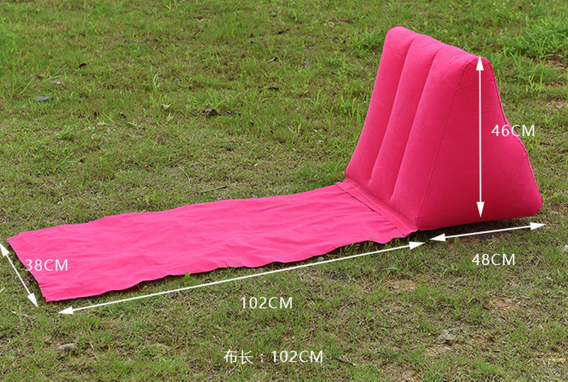 Inflatable Beach Mat Lounger Camping Leisure Back Pillow Chair Folding Lounger Sofa Couch Lazy Sleeping Air Bed Sandbeach matt