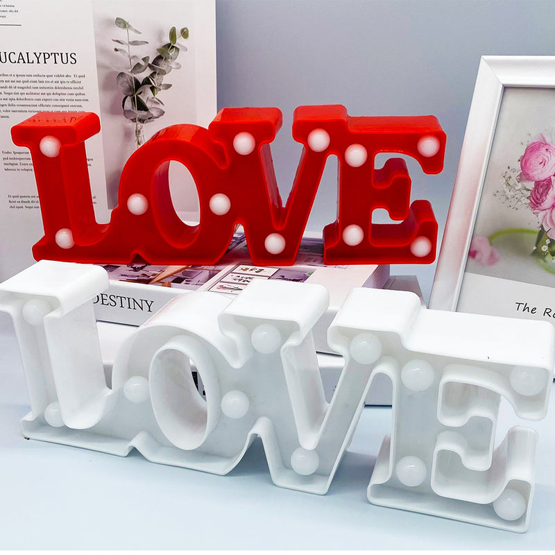 Romantic Valentine's Day Decoration proposal 3D LOVE LED Letter Sign Night Light Valentines Day Gift Wedding Anniversary Decor