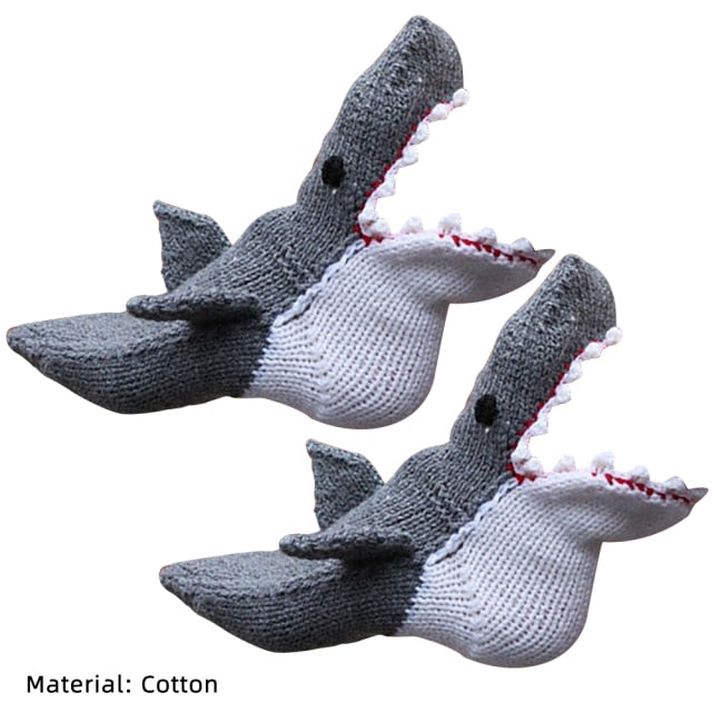 KNIT CROCODILE SOCKS - Cute Unisex Winter Warm Socks Knit Shark Chameleon Crocodile