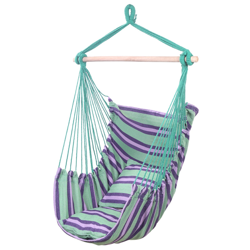 Hanging Hammock Swing Chair Rope With Cotton Pillow For Indoor Outdoor