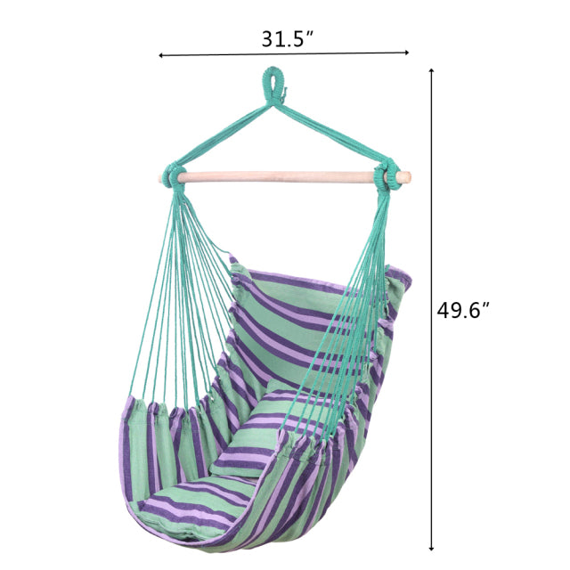 Hanging Hammock Swing Chair Rope With Cotton Pillow For Indoor Outdoor